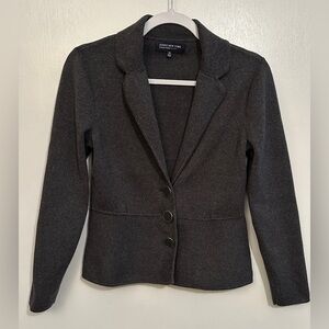 Jones New York Women’s Signature Petite Combed Cotton Gray Blazer, Size SP